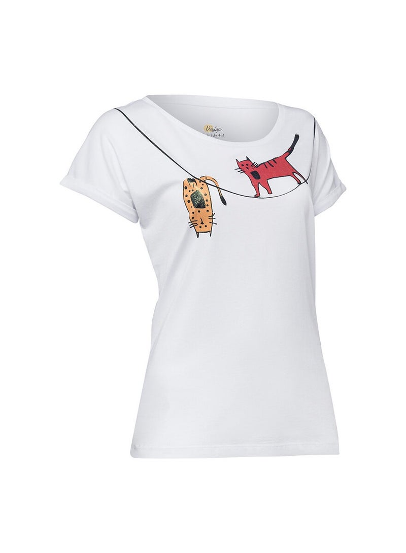 Biggdesign Biggdesign Cats Short Sleeve Womens T-Shirts Small  - Image 2