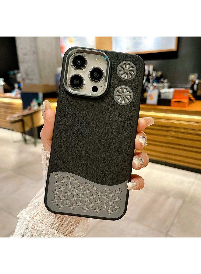 Zaboon Case For iPhone 12 Pro Leather Textured Fan Hollow Cooling MagSafe Magnetic Phone Case - Image 1