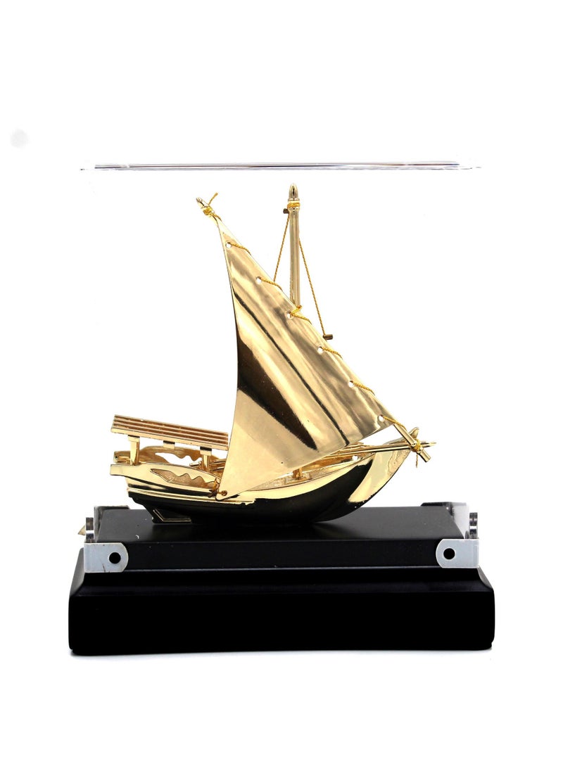 SOUVENIR GOLD PLATED DHOW WITH ACRYLIC COVER & BASE GIFT 6X13X16CM -MKG547-TT18393 - pzsku/Z77E97112C801904A1387Z/45/_/1652698056/bd06f8fc-84c2-4a69-8a70-914f4c222ea2