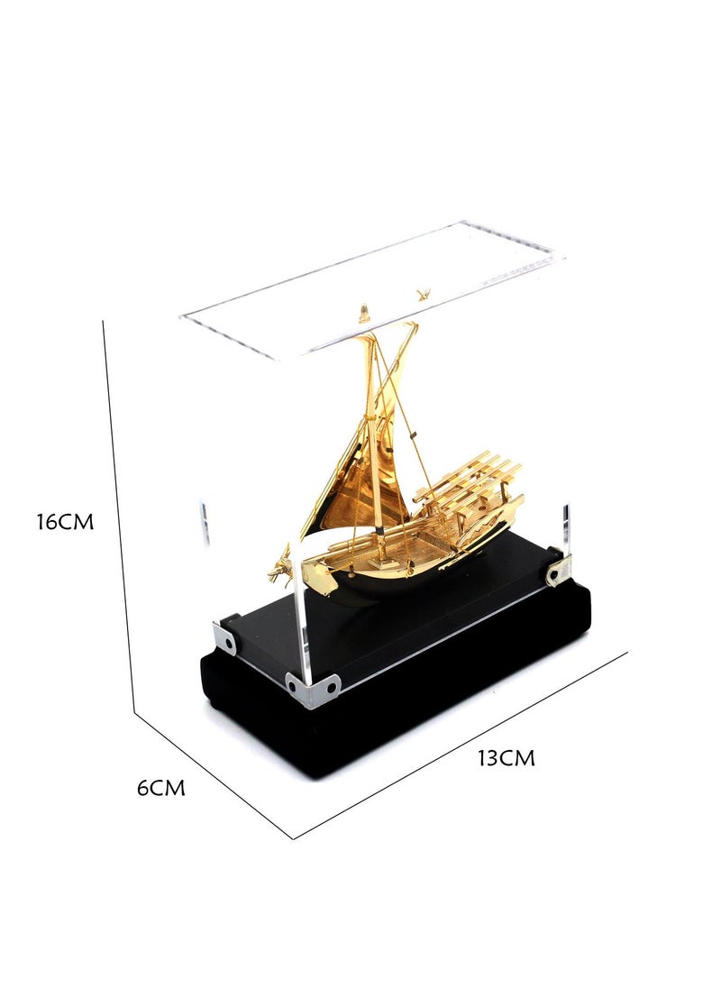 SOUVENIR GOLD PLATED DHOW WITH ACRYLIC COVER & BASE GIFT 6X13X16CM -MKG547-TT18393 - pzsku/Z77E97112C801904A1387Z/45/_/1652698056/fa6c0d5a-96f7-4ae7-b3c1-cf4d5ba8e809