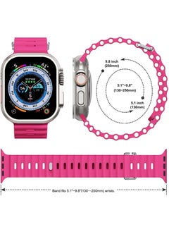 Color Fans Soft Silicone Ocean Sports Strap Compatible Apple Watch 41mm 40mm 38mm for Men Women, Adjustible Watch Band for Apple Watch SE/Series 9/8/7/6/5/4/3/2/1 - Barbie Pink  - Image 5