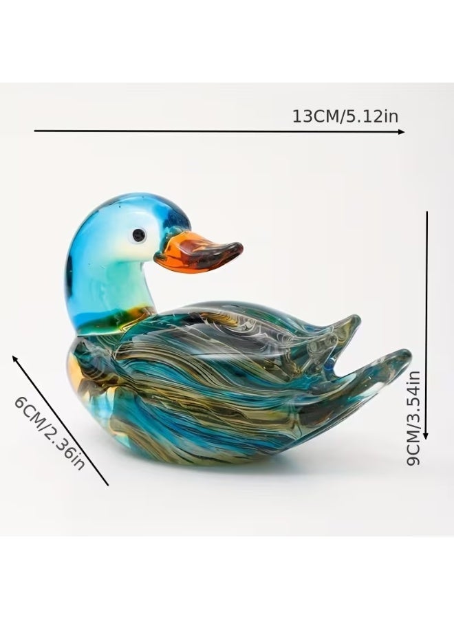 erorex Handcrafted Glass Duck Statue, Murano Glass Animal Figurine, Fashionable Glass Swan Duck Decor, Home & Office Ornament, Tabletop & Entryway Accent, Aquarium Scenery, Christmas Gift, Birthday Decor, No Power Needed - Image 5