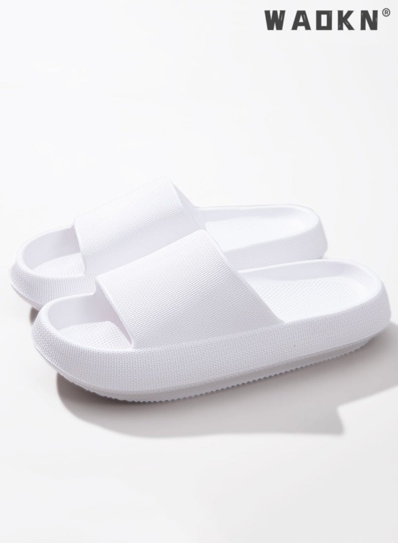 WAOKN Super soft foot thick soled women's cool slippers for summer newcomers home height increasing soft soled bathroom men's slippers Anti-slip for men and women lightweight summer slippers - Image 1