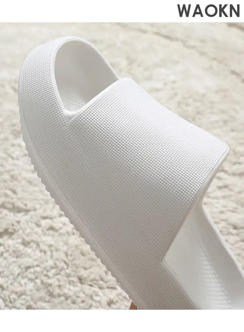 WAOKN Super soft foot thick soled women's cool slippers for summer newcomers home height increasing soft soled bathroom men's slippers Anti-slip for men and women lightweight summer slippers - Image 3