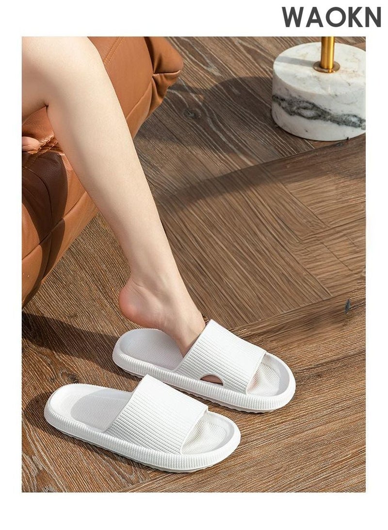 WAOKN Super soft foot thick soled women's cool slippers for summer newcomers home height increasing soft soled bathroom men's slippers Anti-slip for men and women lightweight summer slippers - Image 2