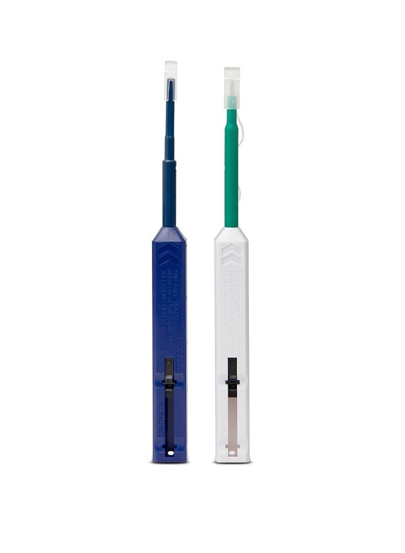 Excefore Fiber Optic Cleaner, 2 Pcs LC Fiber Cleaner Pen for 1.25mmLC/MU 2.5mm SC/F C/STE2000, Glass Fiber Cleaning Pen for Fiber Optic Connectors Cleaning, Dual Fiber Optic Connector Cleaner  - Image 1