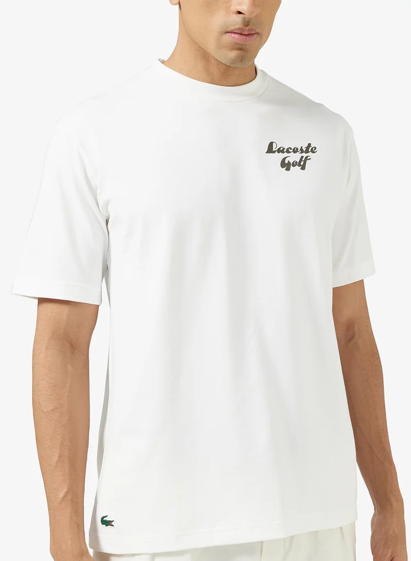 لاكوست Ultra Dry Back Print Crew Neck T-Shirt