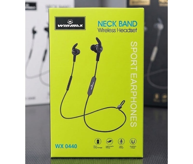 Neckband Wireless Headset - Sport Earphones with Magnetic Design