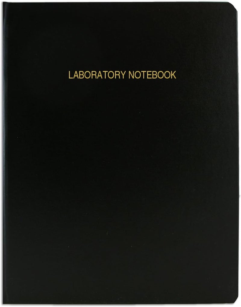 BookFactory Economy Black Lab Notebook - 96 Pages (Ruled Format), 8 7/8'' x 11 1/4'', Flexible Black Cover Laboratory Notebook (Made in USA) - Image 1