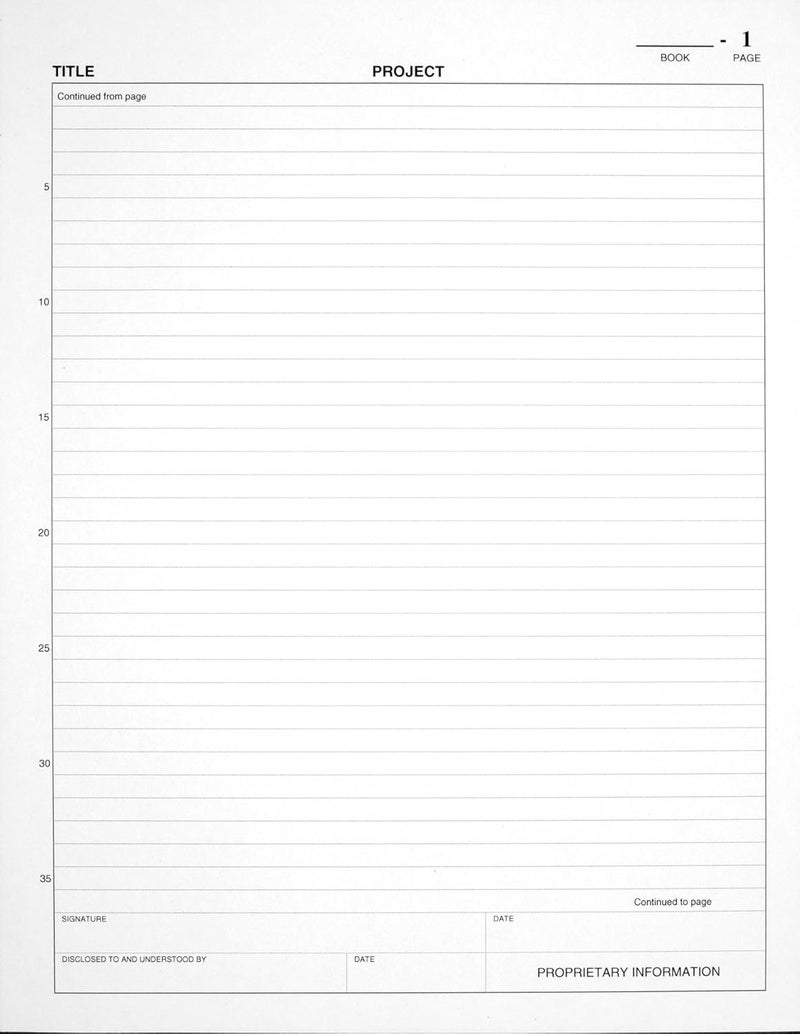 BookFactory Economy Black Lab Notebook - 96 Pages (Ruled Format), 8 7/8'' x 11 1/4'', Flexible Black Cover Laboratory Notebook (Made in USA) - Image 4