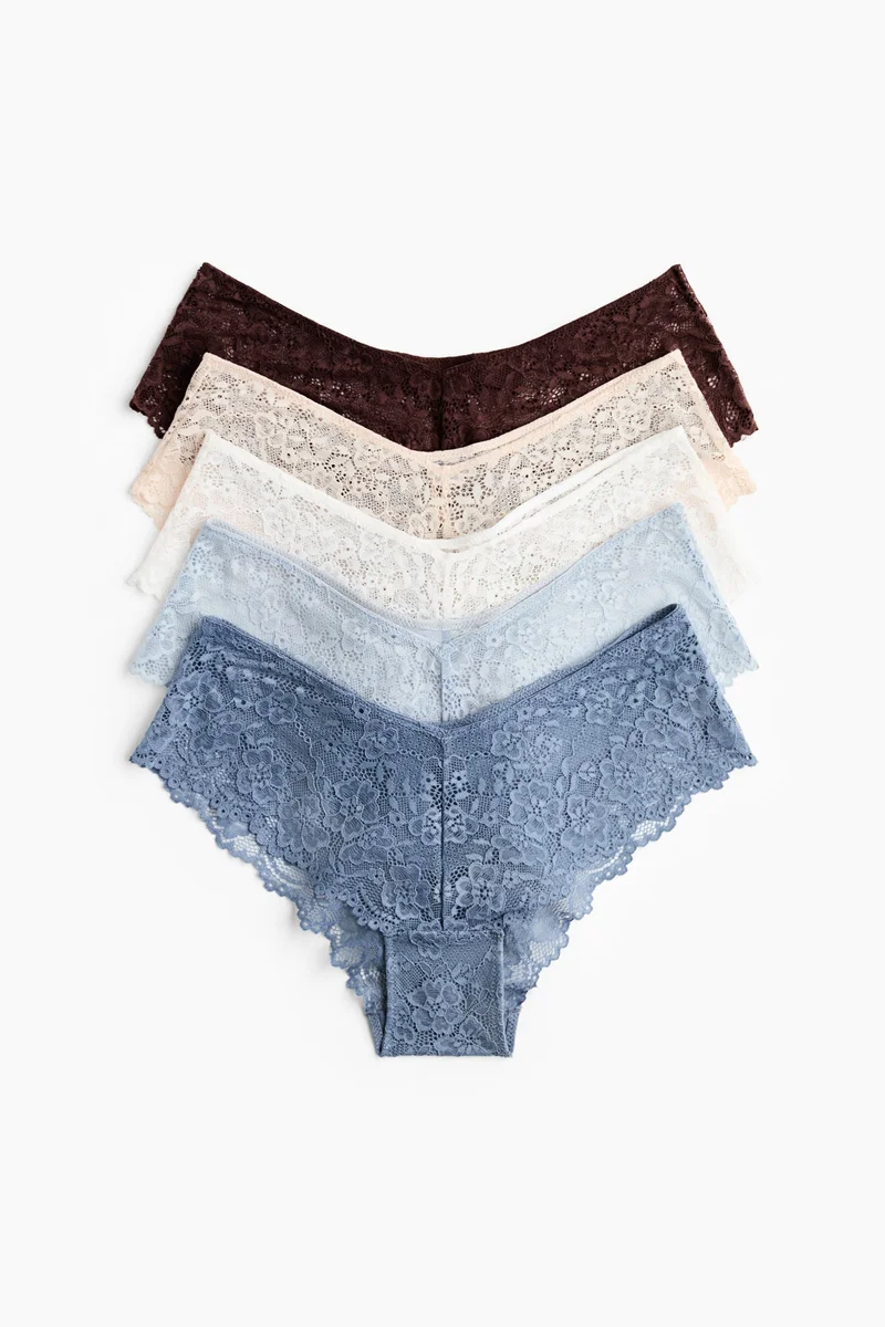 اتش اند ام سروال مزين بالدانتيل - عبوة من 5 قطع