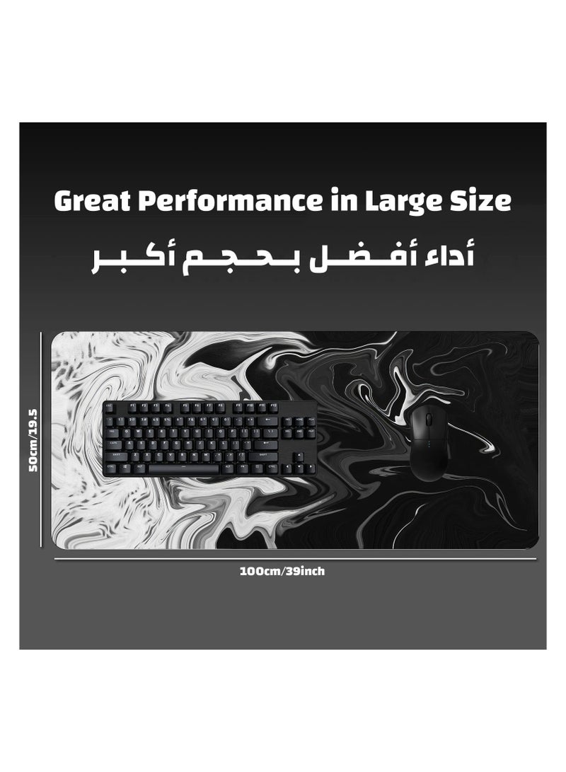 YASA GAME Extended Large Gaming Mouse Pad 100 X 50 cm XXL Full Desk Art style & Mousepad Non-Slip Rubber Base Big Keyboard Mat with Stitched Edges water resist for Gaming from Yasa ( Verotex ) - Image 4