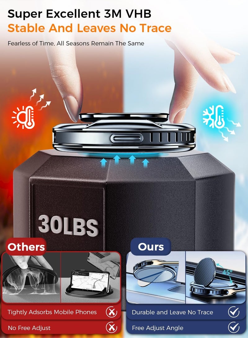 Excefore Multifunction Magnetic Phone Car Mount, with Car Air Fresheners Diffuser, Number Parking Phone Holder Dashboard Phone Holder, Suit For All Phone Model - Image 3