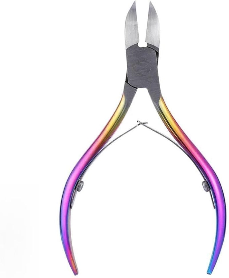 مقص مانيكير - أداة تشذيب الجلد الميت المصنوعة من الفولاذ المقاوم للصدأ عالي الجودة للعناية بالأظافر بشكل مثالي، مصممة للعناية باليدين والقدمين، لا تتضمن أداة دفع الجلد الميت (قطعة واحدة)