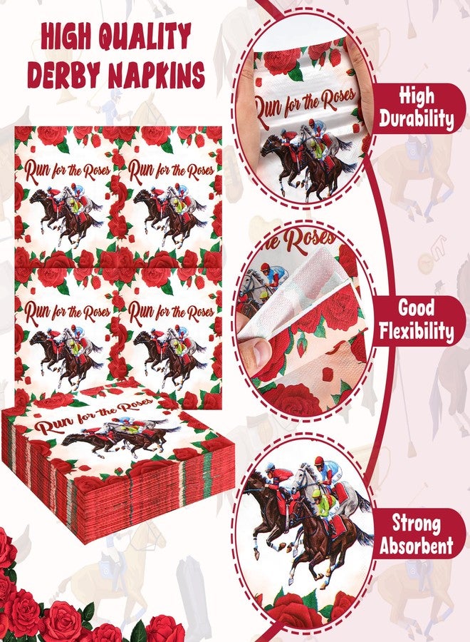 QZYL 96PCS Derby Plates and Napkins Sets, Paper Kentucky Horse Party Decorations - Image 4