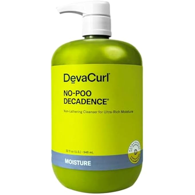 DevaCurl No-Poo Decadence Non-Lathering Cleanser for Ultra-Rich Moisture | Nourished | Bouncy | Shiny | All Curl Types