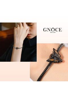 GNOCE Butterfly Skull Charm Bead Sterling Silver Black Plated Charm Bead Fit Bracelet Necklace For Women Girls Wife Daughter  - Image 4