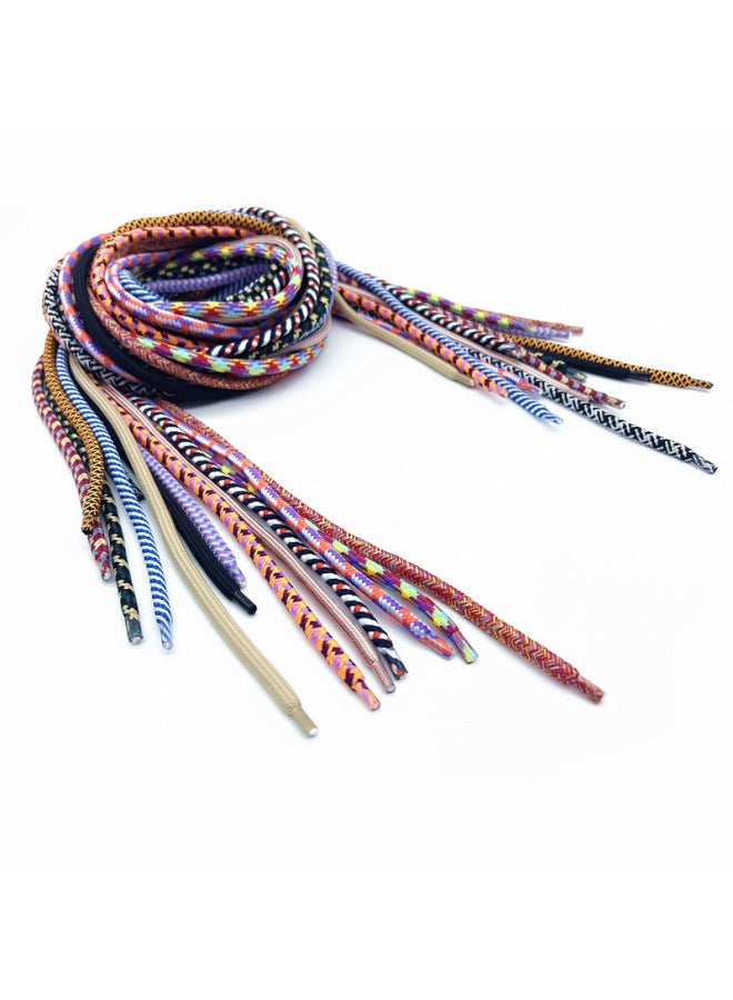 6mm Slung Rope Rope Color Braided Rope DIY Mobile Phone Case Lanyard Adjustment Anti-lost Rope 160cm-Specifications:17# White Gray Fine Lines (single Rope 160cm) - Image 5