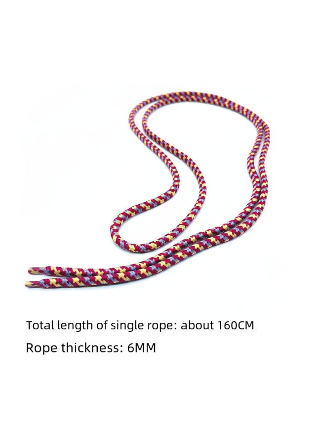 6mm Slung Rope Rope Color Braided Rope DIY Mobile Phone Case Lanyard Adjustment Anti-lost Rope 160cm-Specifications:17# White Gray Fine Lines (single Rope 160cm) - Image 3
