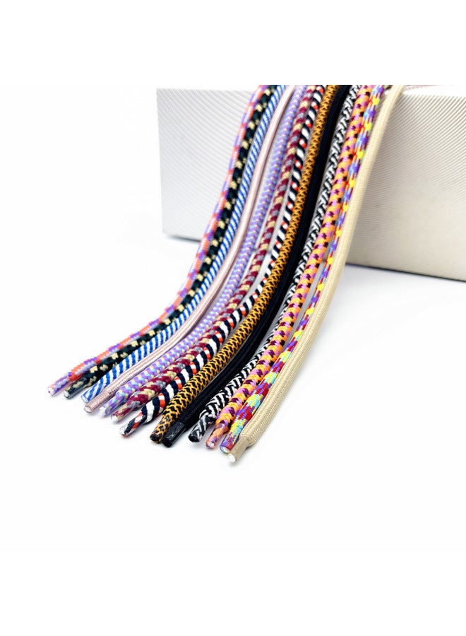 6mm Slung Rope Rope Color Braided Rope DIY Mobile Phone Case Lanyard Adjustment Anti-lost Rope 160cm-Specifications:17# White Gray Fine Lines (single Rope 160cm) - Image 4
