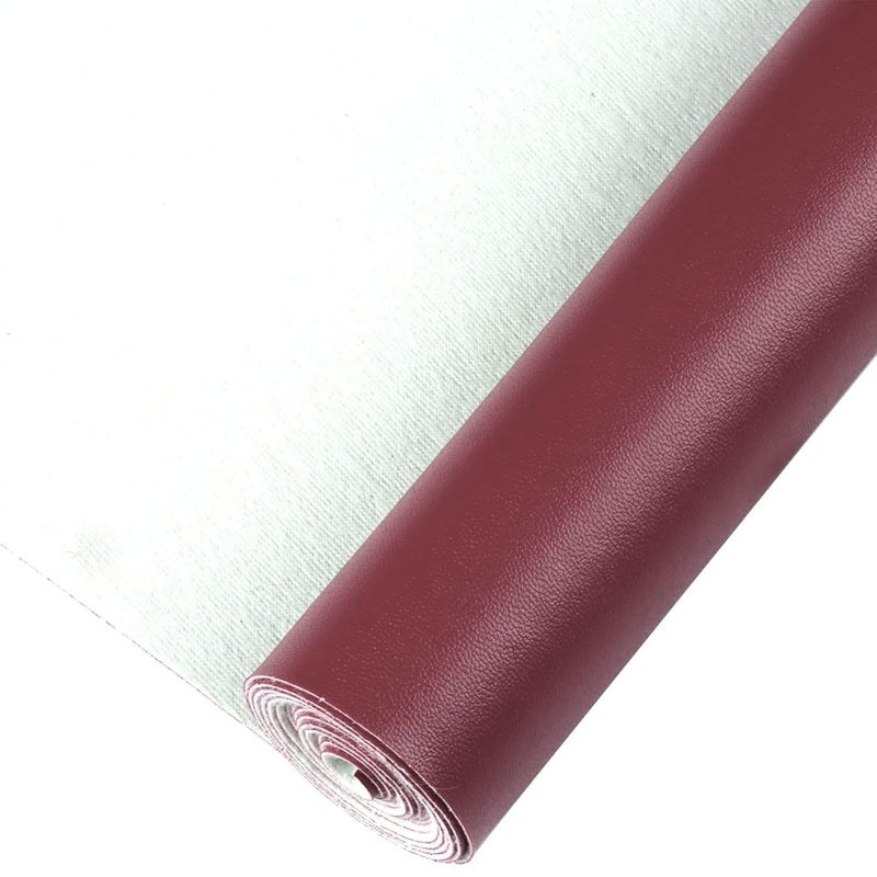 LIVECOOL Large Self-Adhesive Faux Leather Repair Patch Suitable for Sofa-Office Chair-Motorcycle Seat-Car-Chair-Furniture Repair - Quick Fix Leather Repair Patch (Maroon Leather 12 by 36(2pc)) - Image 1