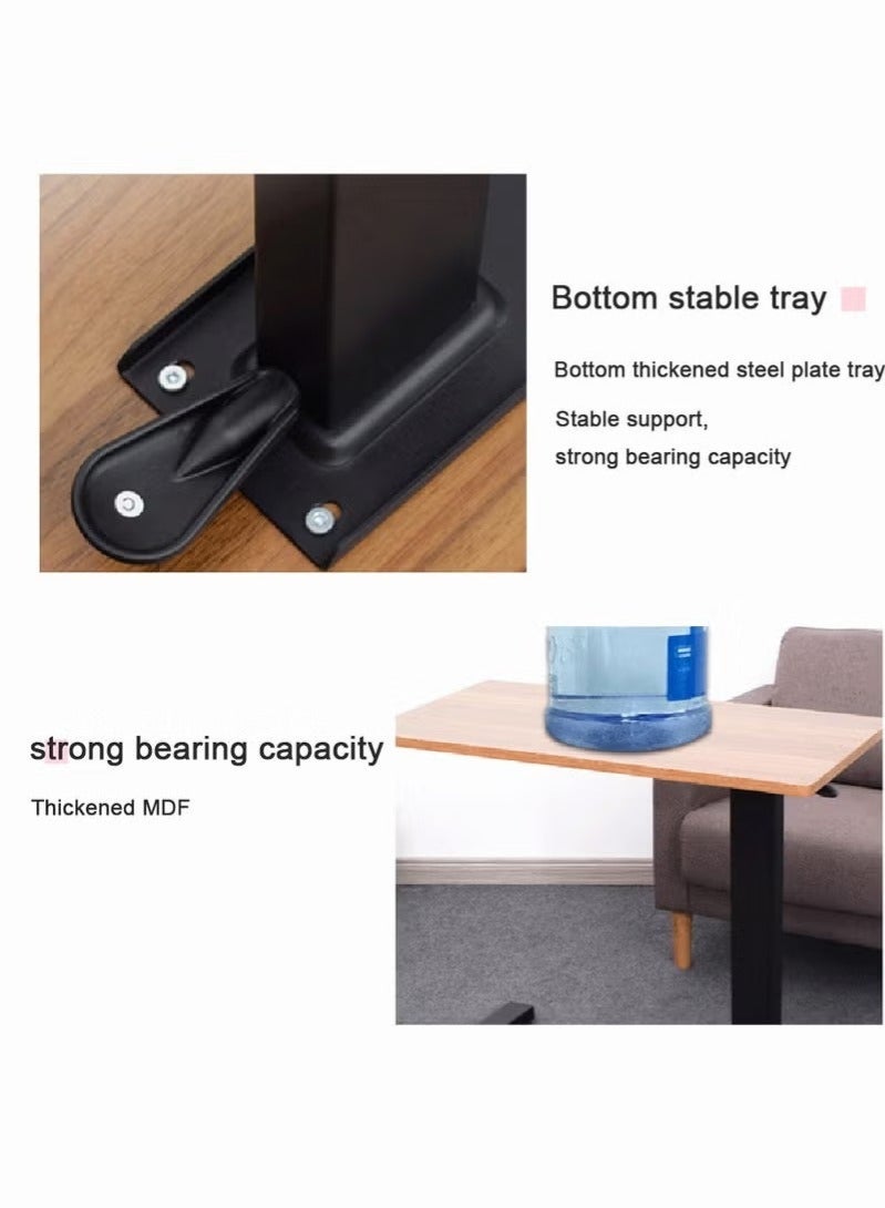 WALALLA Overbed Bedside Table with Rolling Wheels 80x40x90cm C-Shape Side Table Adjustable Height Hospital Bed End Table Sofa Large Laptop Side Table for Couch Living Room standing desk - Image 4