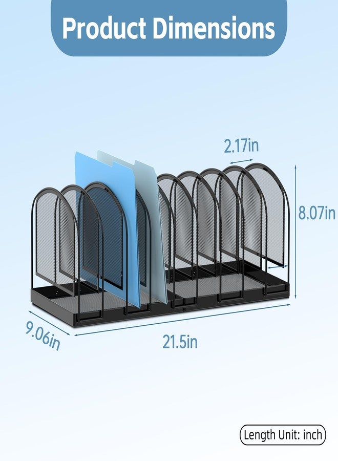 SUPEASY File Organizer for Desk, 9-Section Mesh Desk Organizer, Vertical File Holder Desktop Organizer File Sorter, File Folder Holder for Office Supplies, Black - Image 4