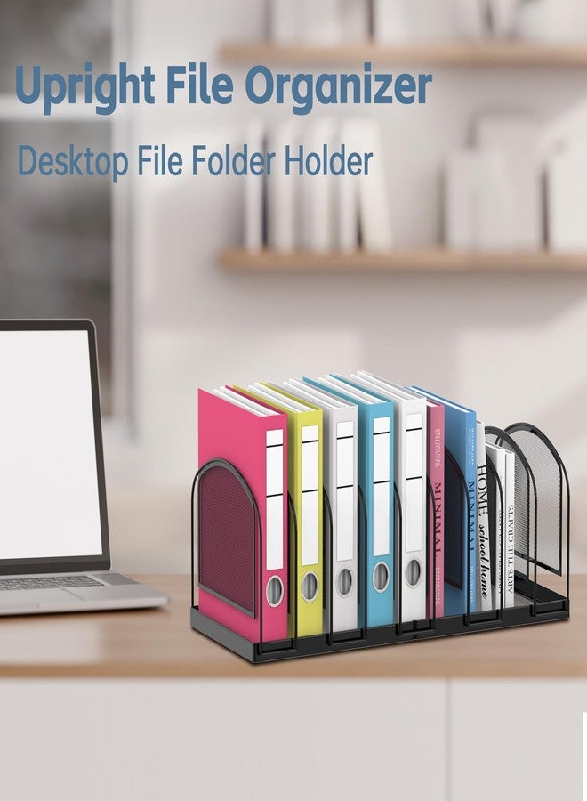 SUPEASY File Organizer for Desk, 9-Section Mesh Desk Organizer, Vertical File Holder Desktop Organizer File Sorter, File Folder Holder for Office Supplies, Black - Image 5