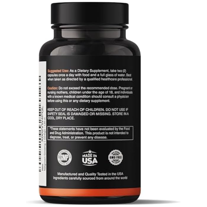Natgrown Panax Ginseng & Ginkgo Biloba Supplement - Red Korean Ginseng & Ginko Biloba Capsules for Men & Women - Supports Memory Focus & Brain Function - Vegan Pills - 120 Count - Image 3