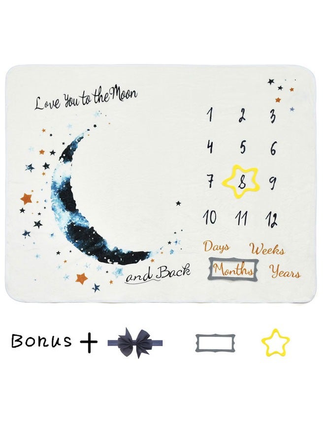 Kissy Baby Baby Monthly Milestone Blanket,Photo Blankets for Newborn Shower, Monthly Blanket for Days Weeks Months Year Baby Photography (75 * 100CM) - Image 3