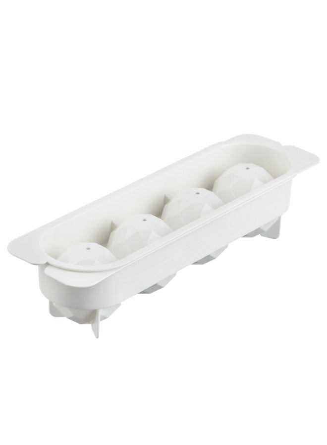Inochi Kari 4 Slot Sphere Ice Tray | Ice Balls Maker | 5cm diameter ice balls suitable for whisky, cocktails, ice jelly | With Antibacterial Additives (Ag+) | BPA Free | Pearl White - Image 1