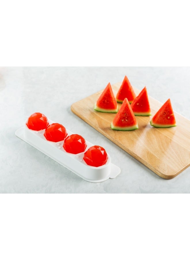 Inochi Kari 4 Slot Sphere Ice Tray | Ice Balls Maker | 5cm diameter ice balls suitable for whisky, cocktails, ice jelly | With Antibacterial Additives (Ag+) | BPA Free | Pearl White - Image 2