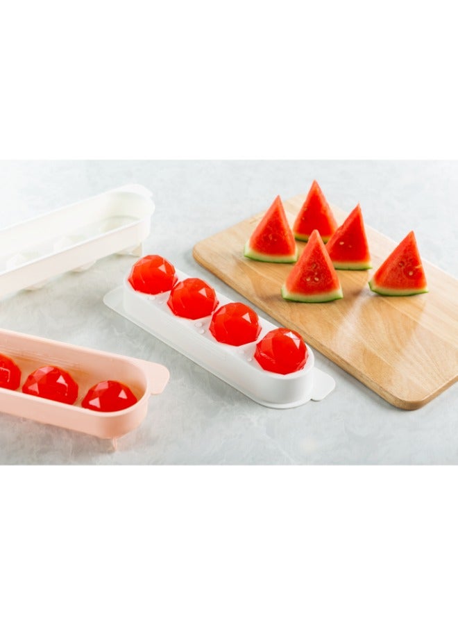 Inochi Kari 4 Slot Sphere Ice Tray | Ice Balls Maker | 5cm diameter ice balls suitable for whisky, cocktails, ice jelly | With Antibacterial Additives (Ag+) | BPA Free | Pearl White - Image 3