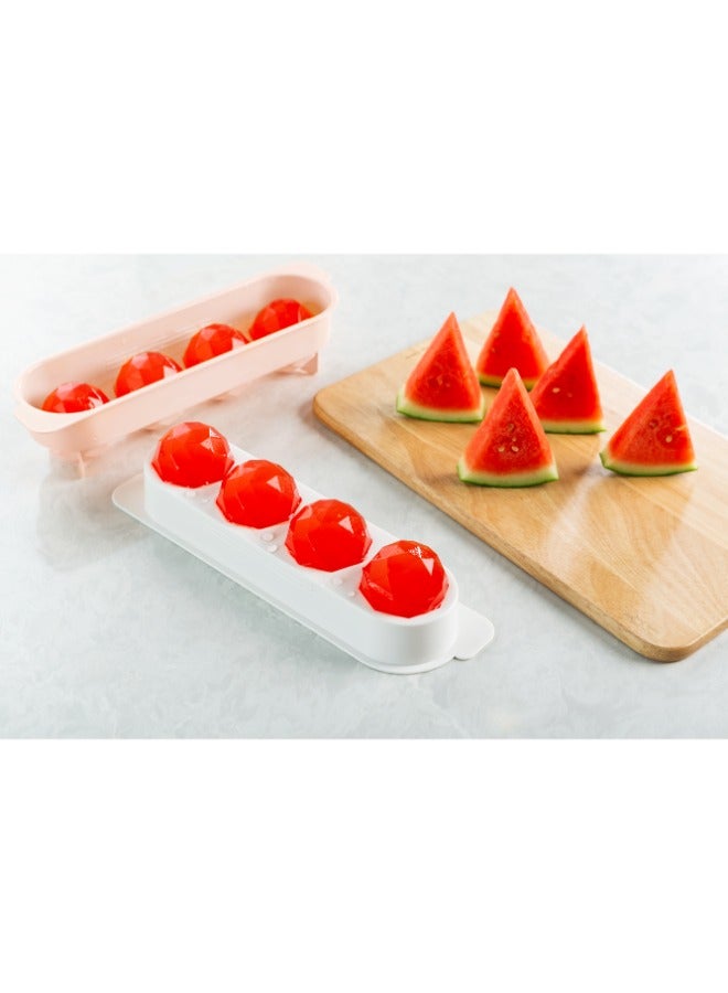 Inochi Kari 4 Slot Sphere Ice Tray | Ice Balls Maker | 5cm diameter ice balls suitable for whisky, cocktails, ice jelly | With Antibacterial Additives (Ag+) | BPA Free | Pearl White - Image 4