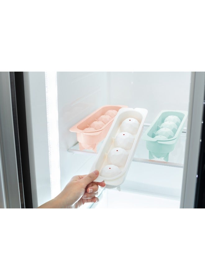 Inochi Kari 4 Slot Sphere Ice Tray | Ice Balls Maker | 5cm diameter ice balls suitable for whisky, cocktails, ice jelly | With Antibacterial Additives (Ag+) | BPA Free | Pearl White - Image 5