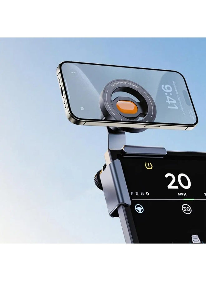 Aluminum Alloy Magnetic Car Phone Holder for New Energy Vehicles, Multi-Angle Adjustment, Strong Magnet, Universal Car Mount  - Image 4