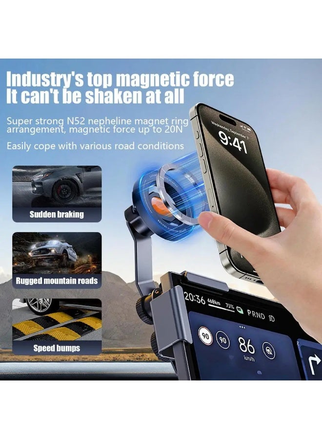 Aluminum Alloy Magnetic Car Phone Holder for New Energy Vehicles, Multi-Angle Adjustment, Strong Magnet, Universal Car Mount  - Image 5