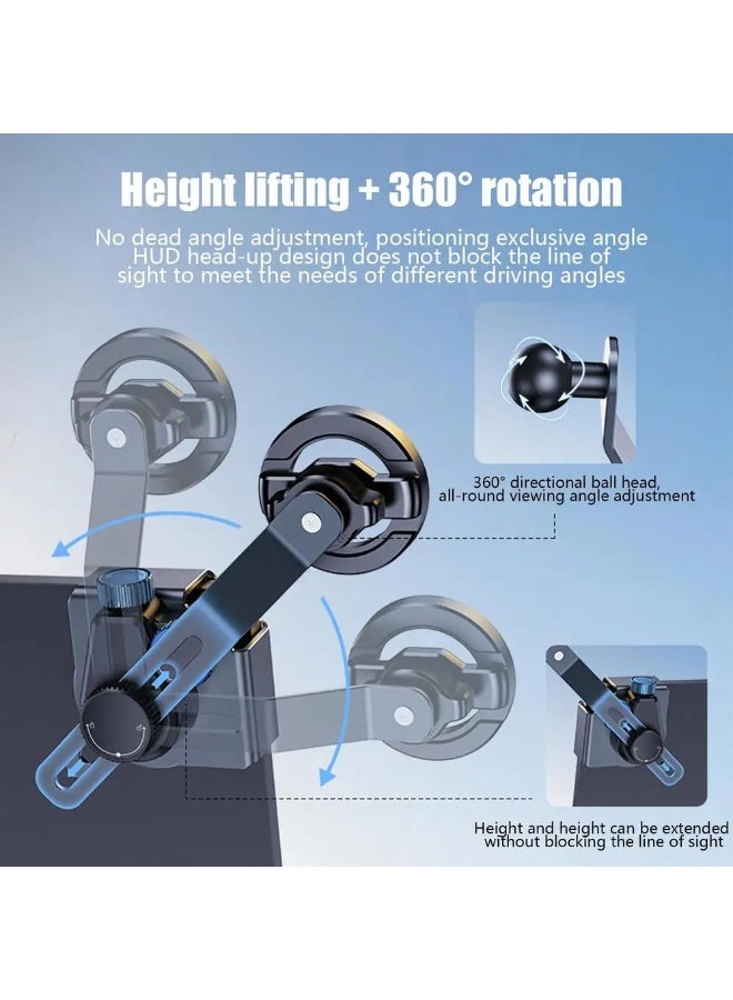 Aluminum Alloy Magnetic Car Phone Holder for New Energy Vehicles, Multi-Angle Adjustment, Strong Magnet, Universal Car Mount  - Image 2