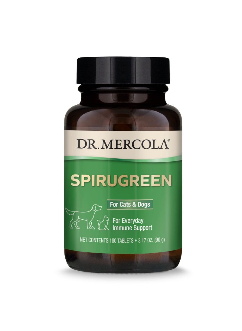 Dr. Mercola سبيروجرين، للقطط والكلاب، لدعم المناعة اليومية، 180 قرص، 3.17 أونصة (90 جرام) - Image 1