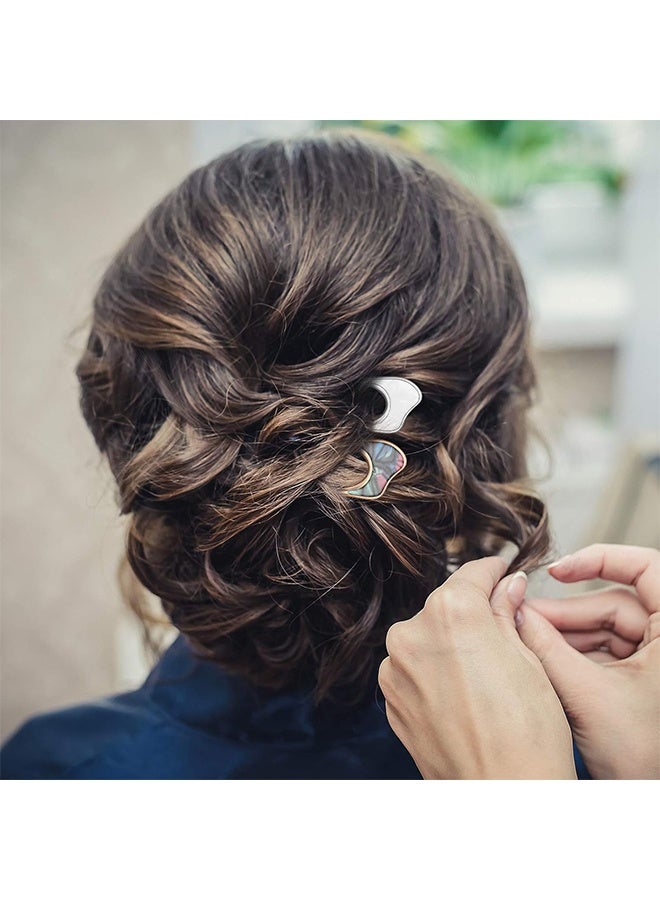 YJ 4 Pcs Metal U Shaped Hair Pins, Vintage French Hair Fork for Thick Medium Hair, Hair Pin Hairstyle Chignon for Women Girls (Gold+Silver) - Image 4