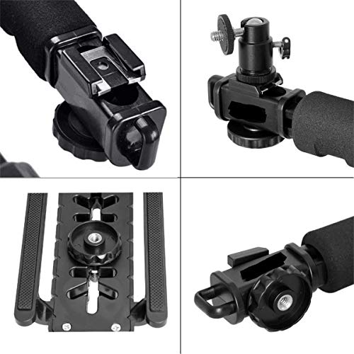 VIBLITZ® 3 in 1 Universal Stabilizer C-Shape Bracket Video Handheld Grip + Ball Head hot Shoe Adapter + Mobile Phone Clip Holder for 4in1 DSLR Camera +Camcorder +Smartphone Video Rig Mount Fit - Image 3