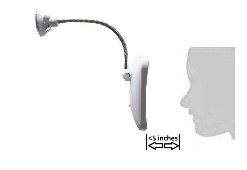 JiBen JiBen Square Flexible Gooseneck LED Lighted 10X Magnifying Makeup Mirror, Power Locking Suction Cup, Bright Diffused Light, 360 Degree Swivel, Portable Cordless Travel and Home Bathroom Vanity Mirror  - Image 4