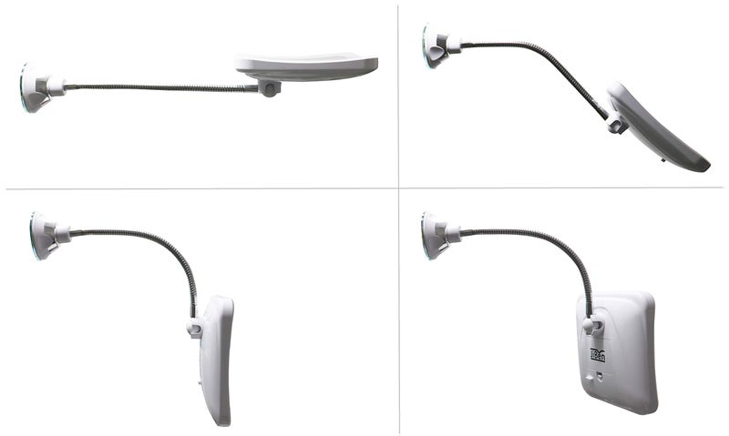 JiBen JiBen Square Flexible Gooseneck LED Lighted 10X Magnifying Makeup Mirror, Power Locking Suction Cup, Bright Diffused Light, 360 Degree Swivel, Portable Cordless Travel and Home Bathroom Vanity Mirror  - Image 2