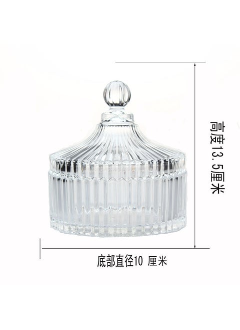 Wedding supplies transparent glass candy jar with lid Crystal storage jar candy candy jar candy cube candy snack jar 48 PCs per box in China and Mongolia 48 PCs per box in China and Mongolia