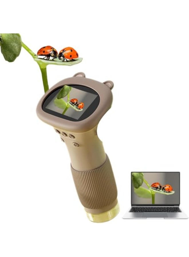 Minilabbies Microscope, 200x Pro-Advanced Digital Microscope, Microscope for Kids, Portable Handheld Magnifying Glass for Girls, Mini Digital Microscope for Kids Between The Ages of 3-12 (C)  - Image 1