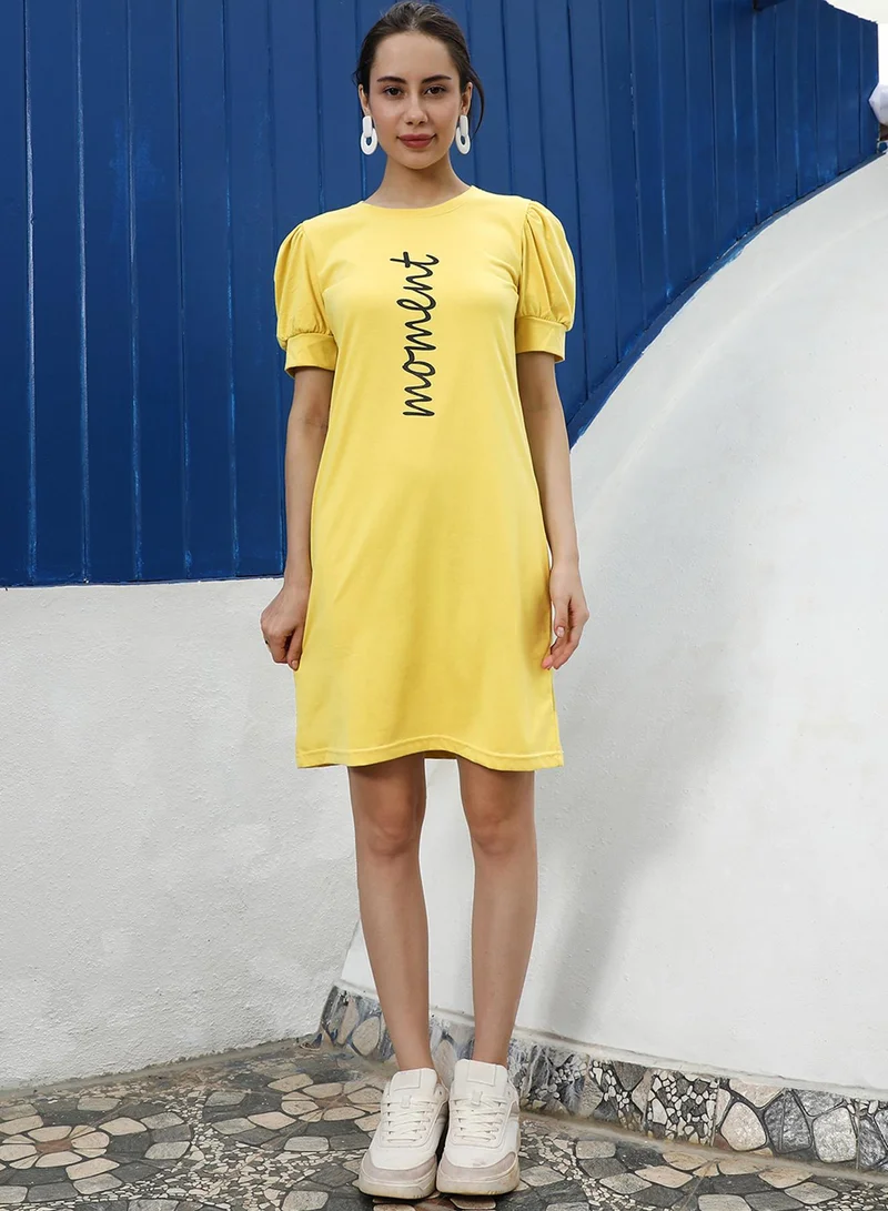 PINACOLADA Women's Lemon Yellow Moment T-Shirt Dress