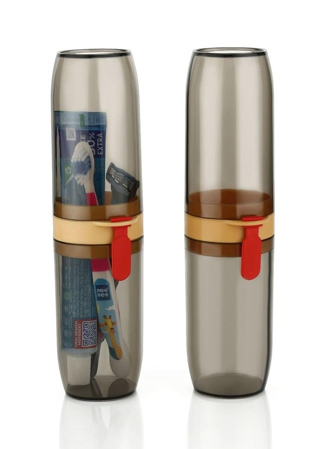 MITVIK 2 Pcs Portable Capsule Toothbrush Holder – Transparent Travel Toothbrush Cover Case for Hygiene & Germ Protection - Image 1