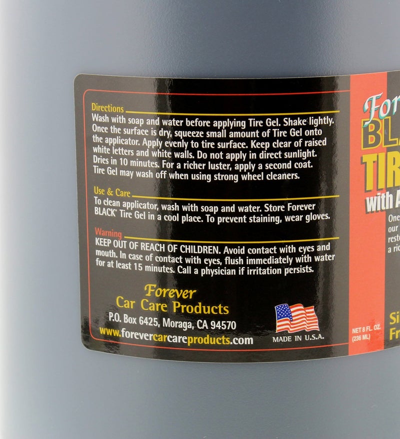 Forever BLACK Tire Gel Gallon w/Dispensing Pump and 2 Foam applicators - Image 4