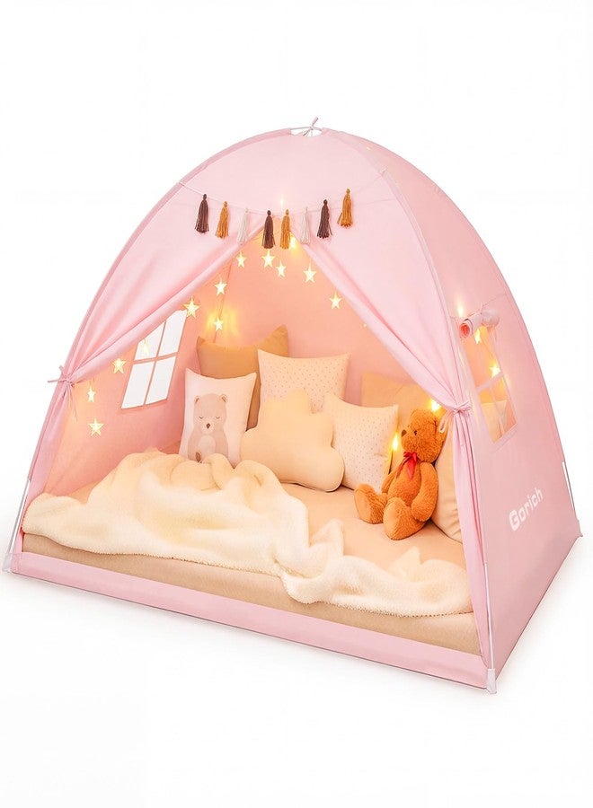 Gorich Twin Bed Tent for Kids, Indoor Privacy Toddler Sleeping Canopy with Mesh Window, Fits Bunk or Floor Bed, Include Star Lights & Tassels, Cozy Playhouse for Boys Girls Birthday - Image 1