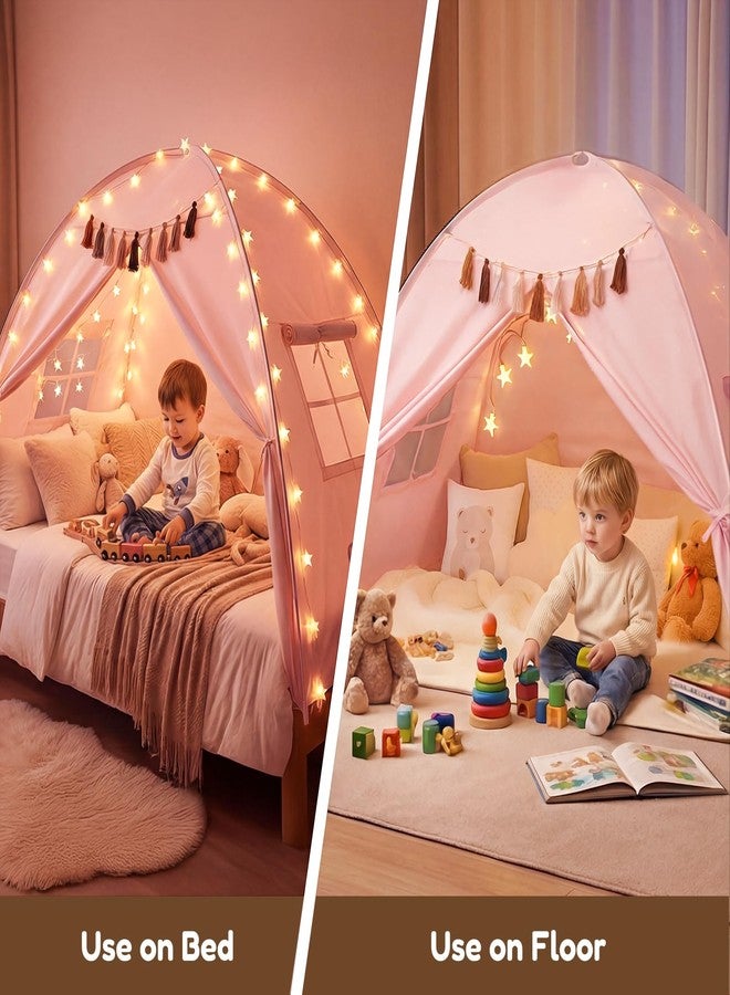 Gorich Twin Bed Tent for Kids, Indoor Privacy Toddler Sleeping Canopy with Mesh Window, Fits Bunk or Floor Bed, Include Star Lights & Tassels, Cozy Playhouse for Boys Girls Birthday - Image 3